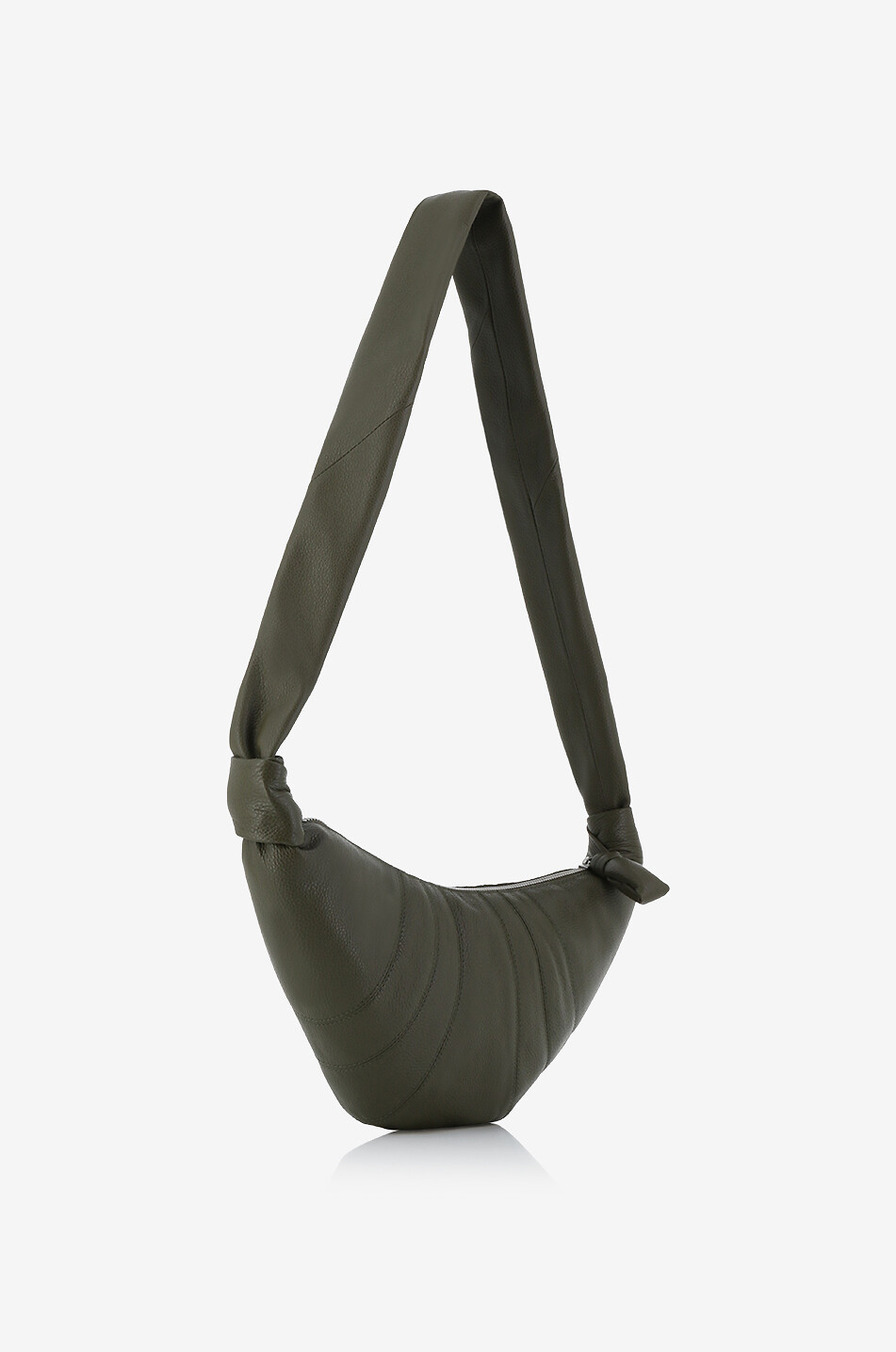 Sac porté épaule en cuir grainé matelassé Small Croissant