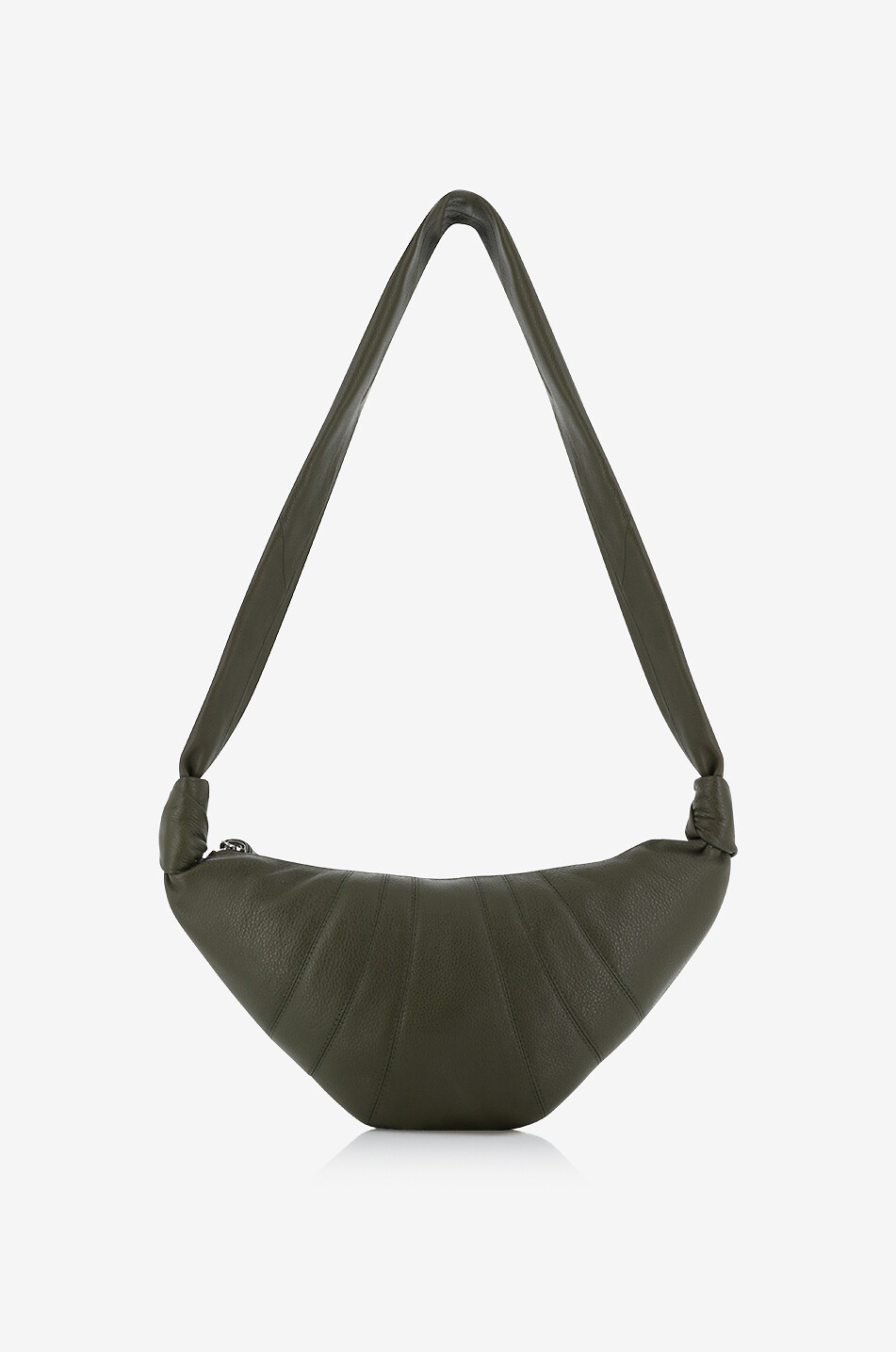 Sac porté épaule en cuir grainé matelassé Small Croissant