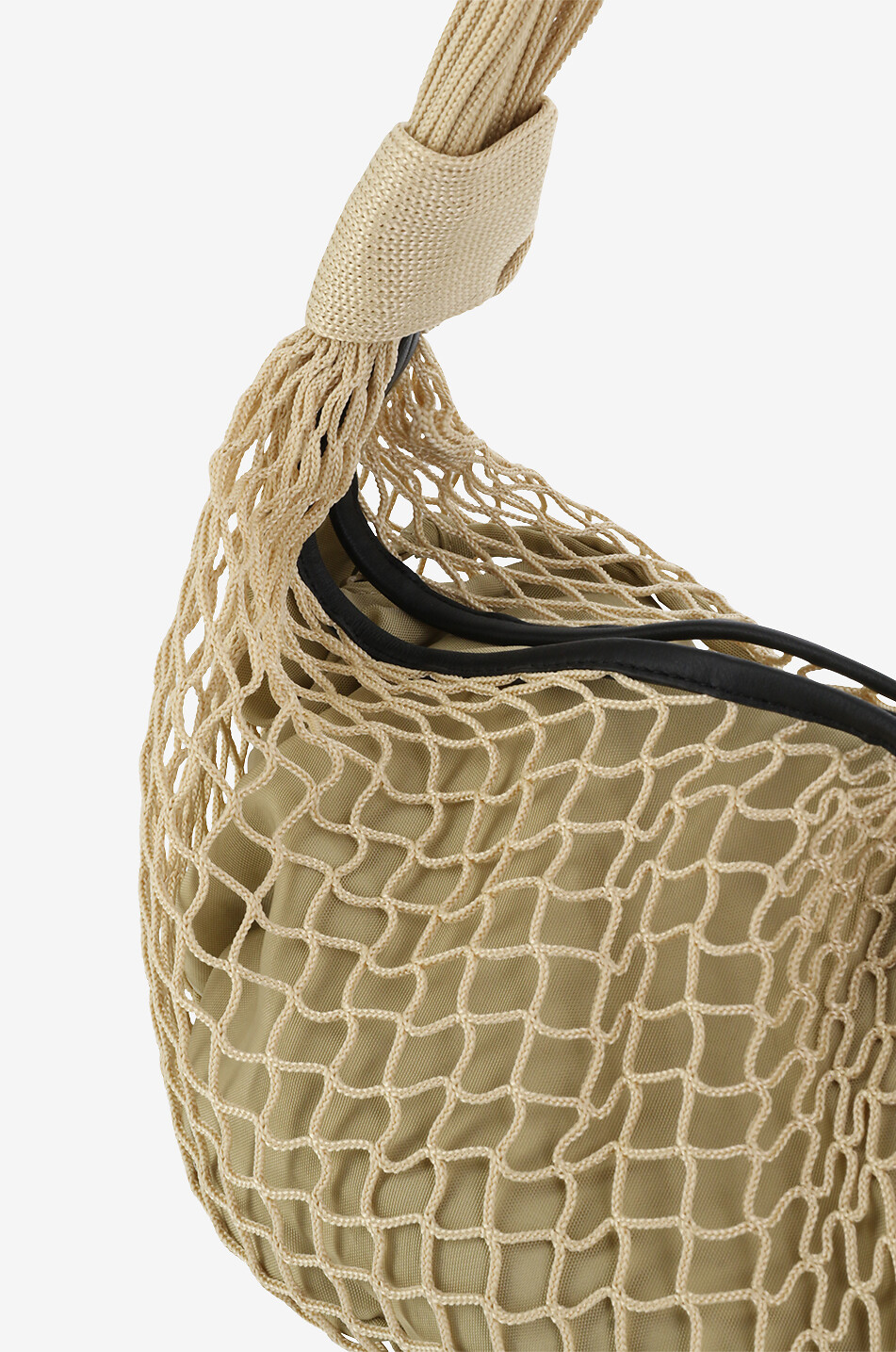 LEMAIRE Sac porté épaule en nylon et filet Croissant Filt Femme BEIGE 5