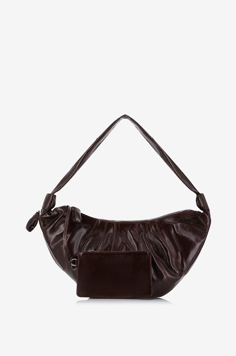Large Croissant coated canvas shoulder bag