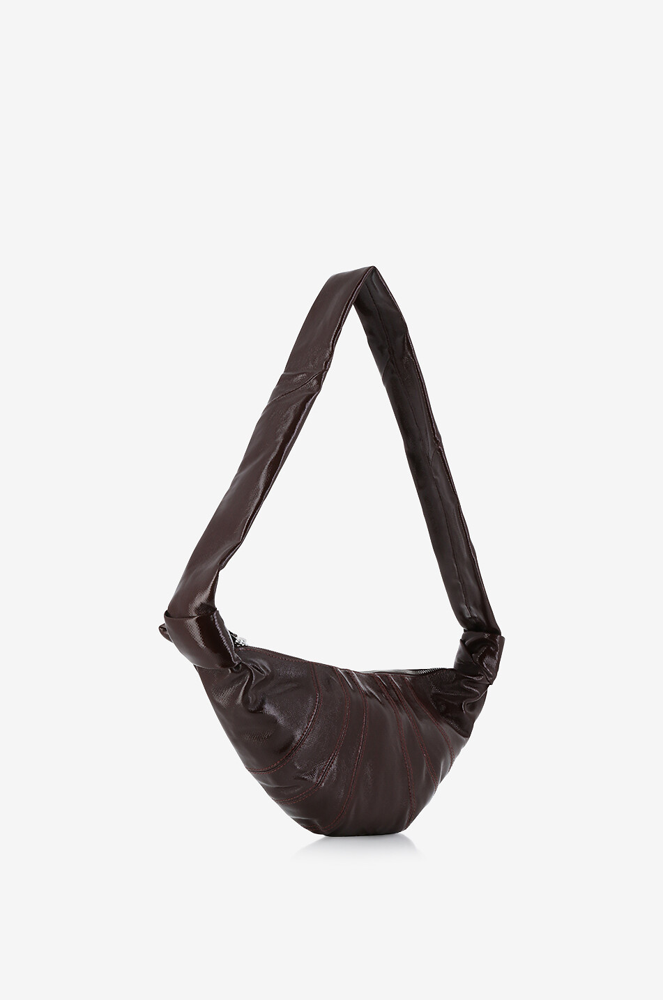 LEMAIRE Small Croissant coated canvas shoulder bag Women BROWN 2