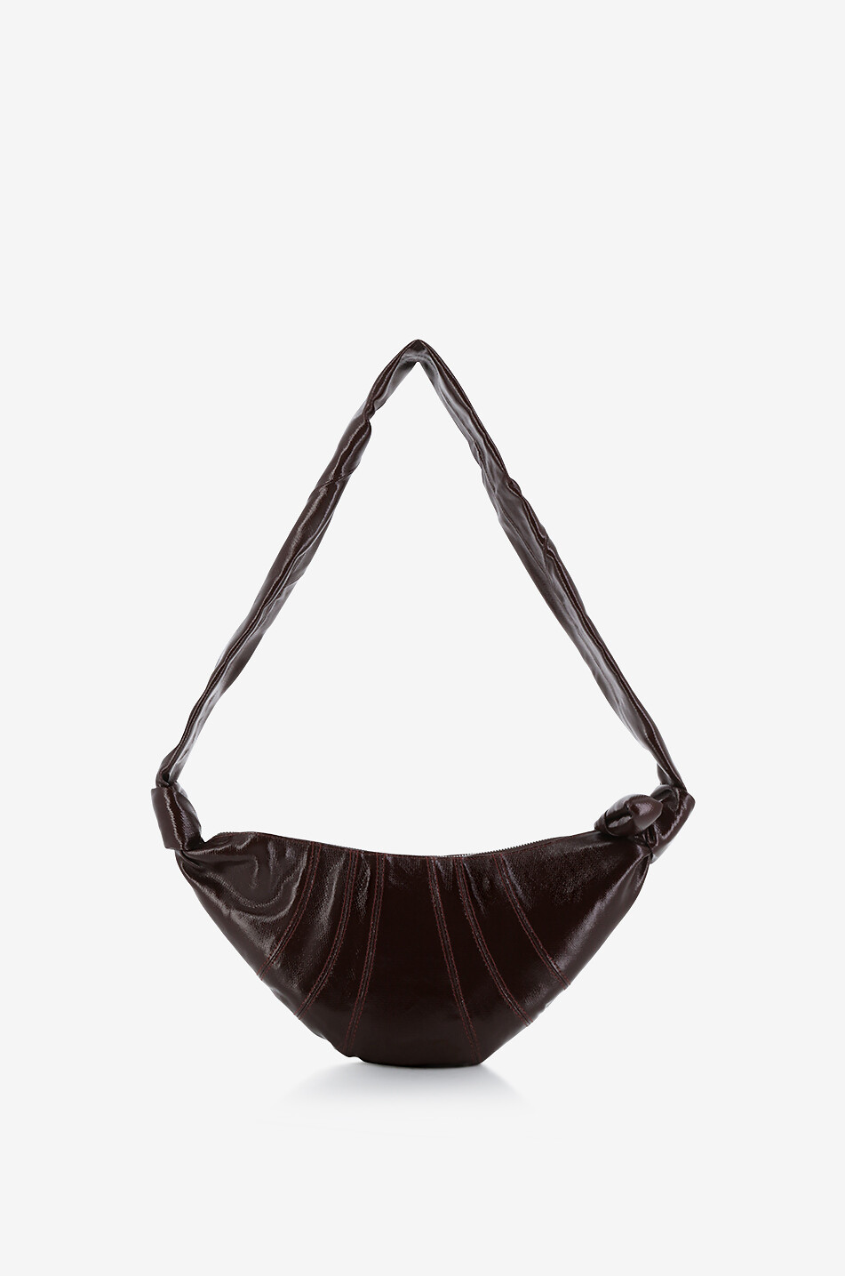 LEMAIRE Small Croissant coated canvas shoulder bag Women BROWN 3