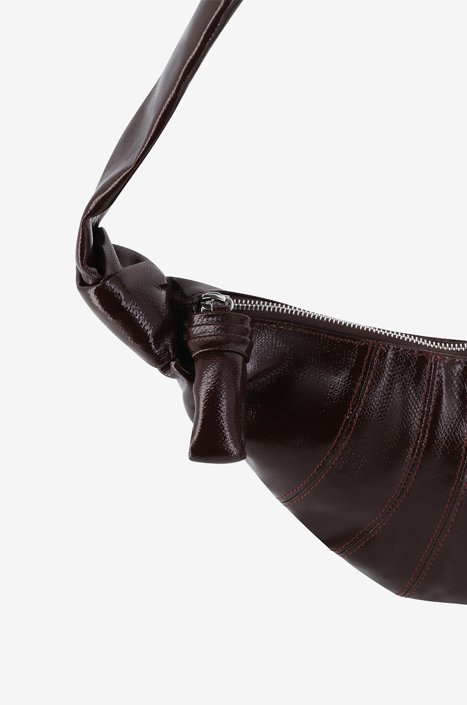 LEMAIRE Small Croissant coated canvas shoulder bag Women BROWN 5