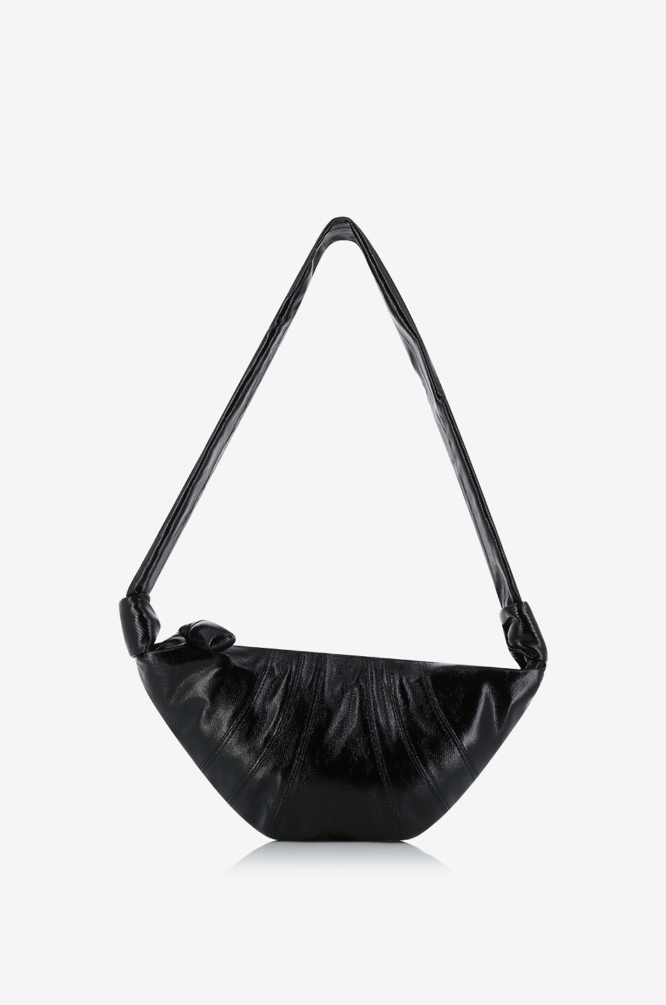 LEMAIRE Small Croissant coated canvas shoulder bag Women BLACK 1
