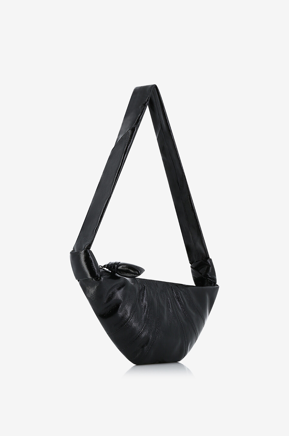 LEMAIRE Small Croissant coated canvas shoulder bag Women BLACK 2