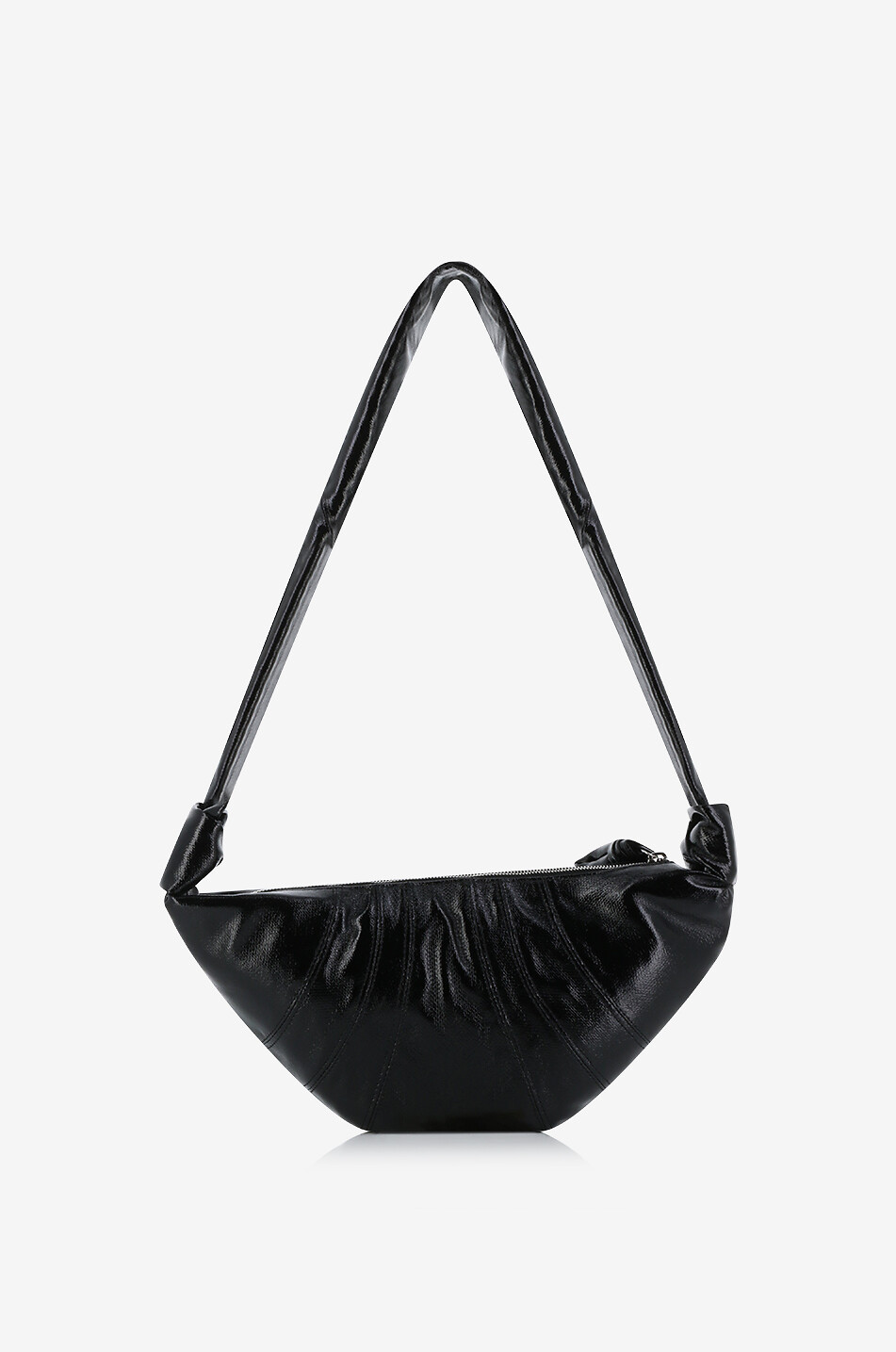 LEMAIRE Small Croissant coated canvas shoulder bag Women BLACK 5