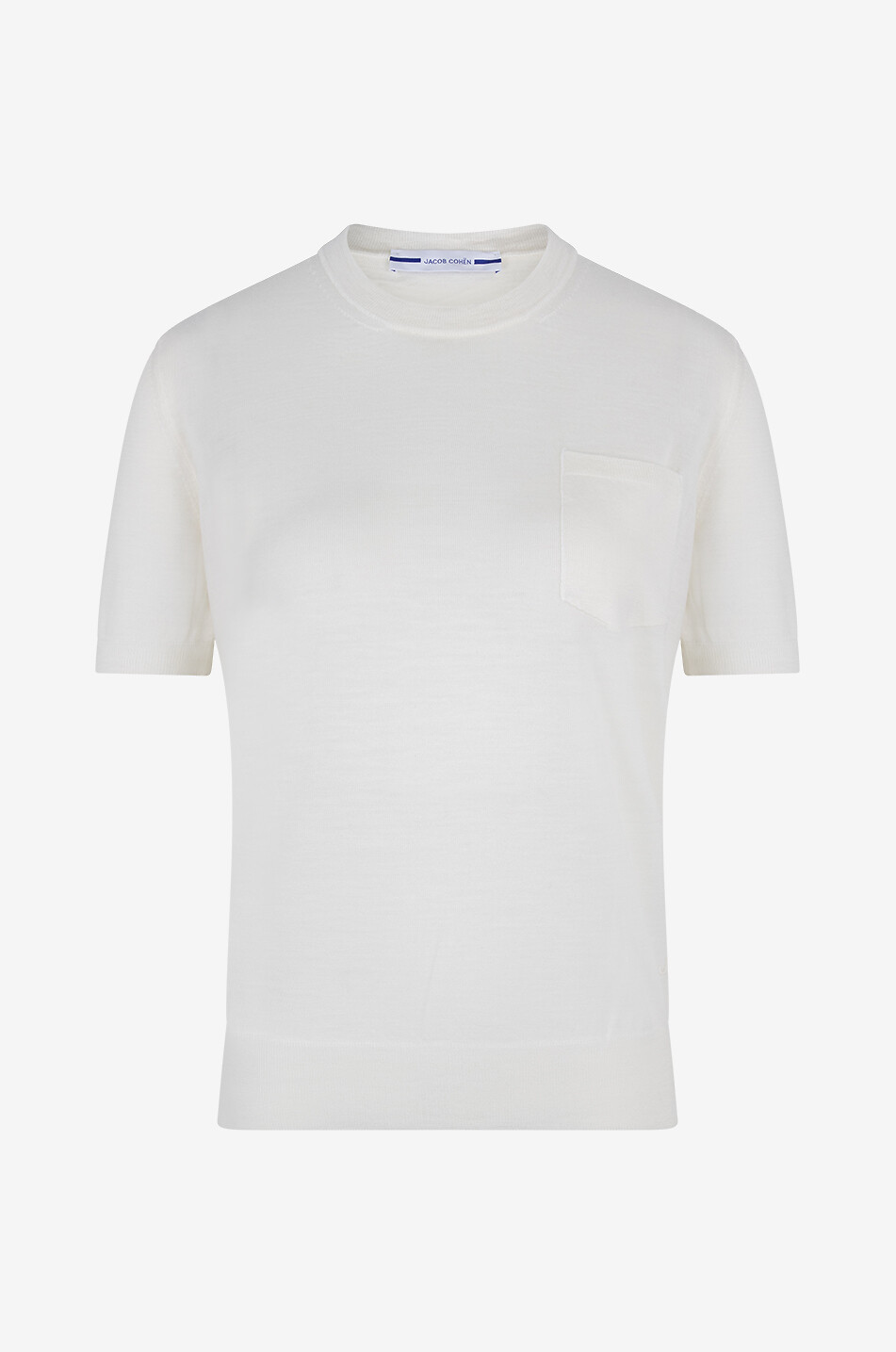 Virgin wool short-sleeved jumper