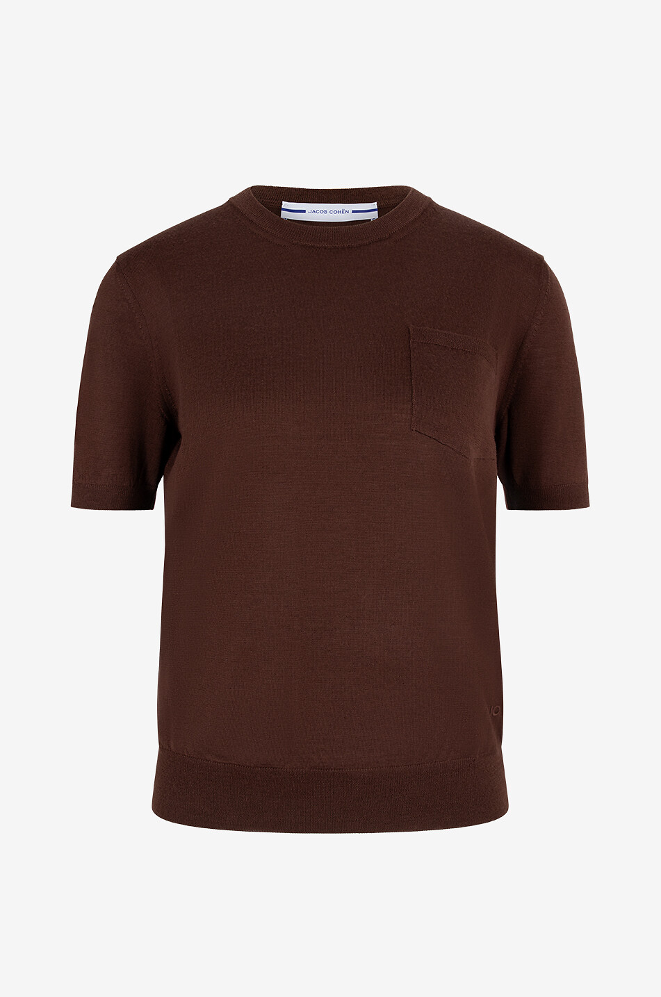 Virgin wool short-sleeved jumper