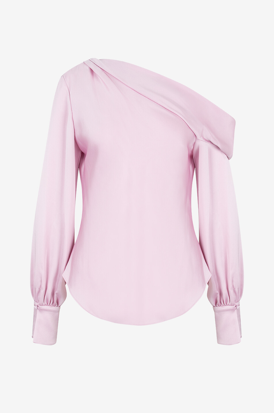 Asymmetrisches langärmeliges Top aus Acetat Alice