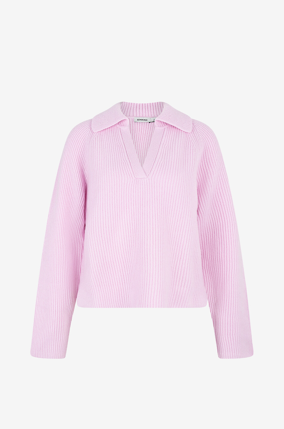 Lopez recycled wool and cashmere V-neck polo shirt