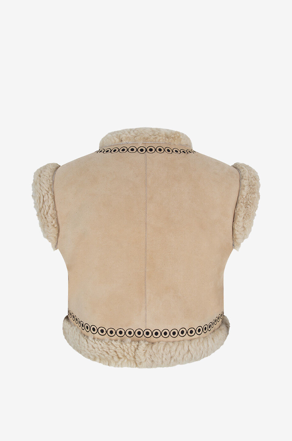 ANTIK BATIK Bestickte Shearling-Weste Dune Damen BEIGE 2