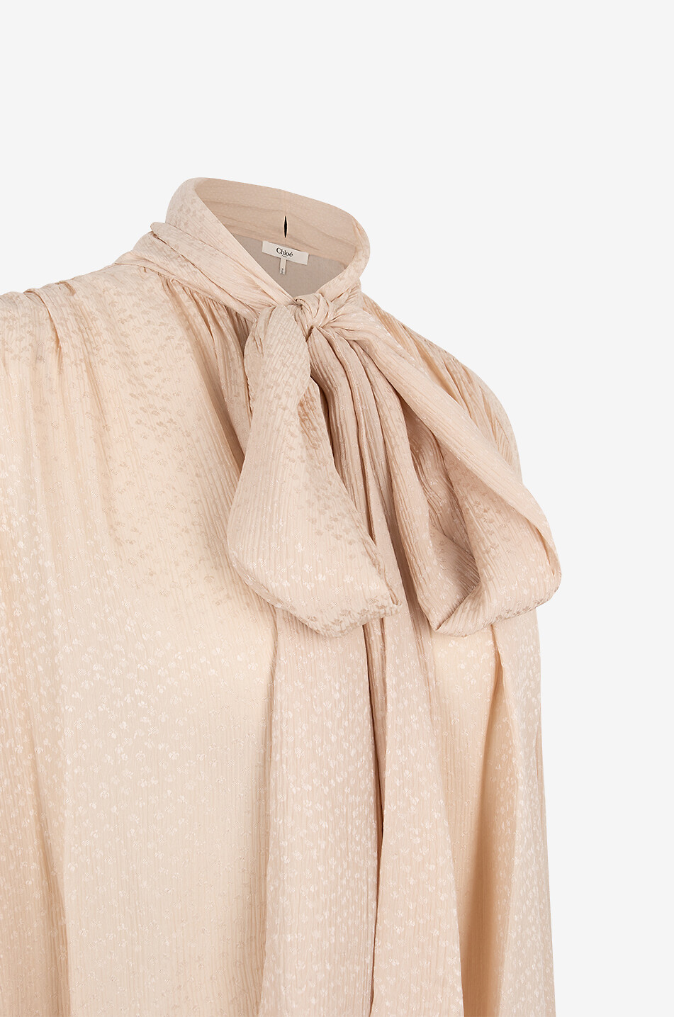CHLOE Floral silk jacquard blouse with necktie Women LIGHT PINK 3