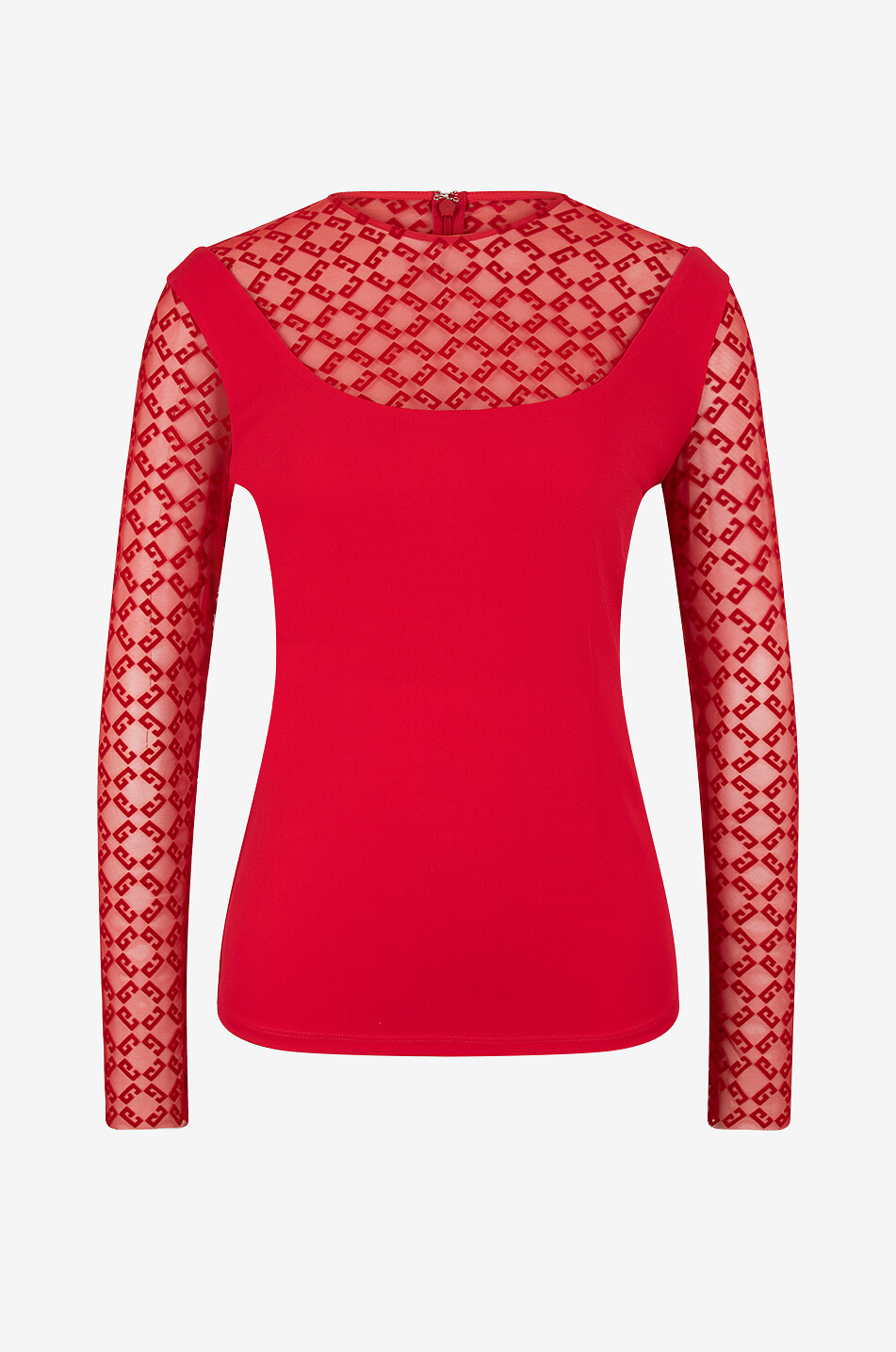 GIVENCHY Top aus Crêpe und 72-Tüll Damen ROT 1