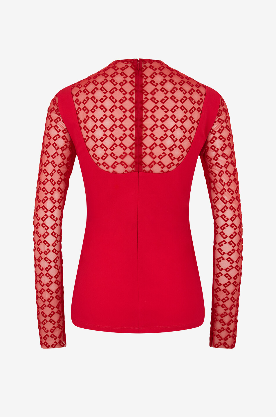 GIVENCHY Top aus Crêpe und 72-Tüll Damen ROT 2