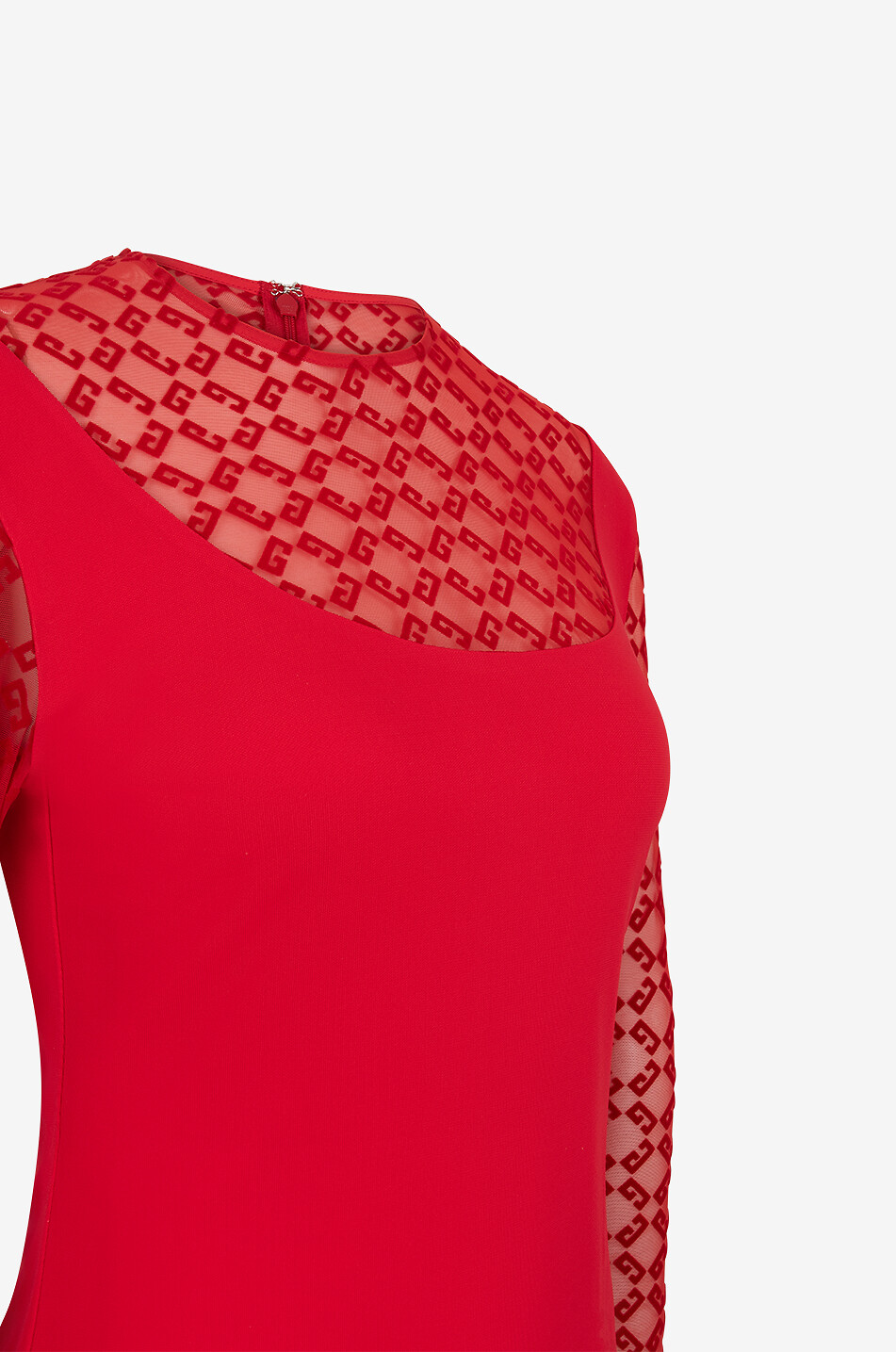 GIVENCHY Top aus Crêpe und 72-Tüll Damen ROT 3