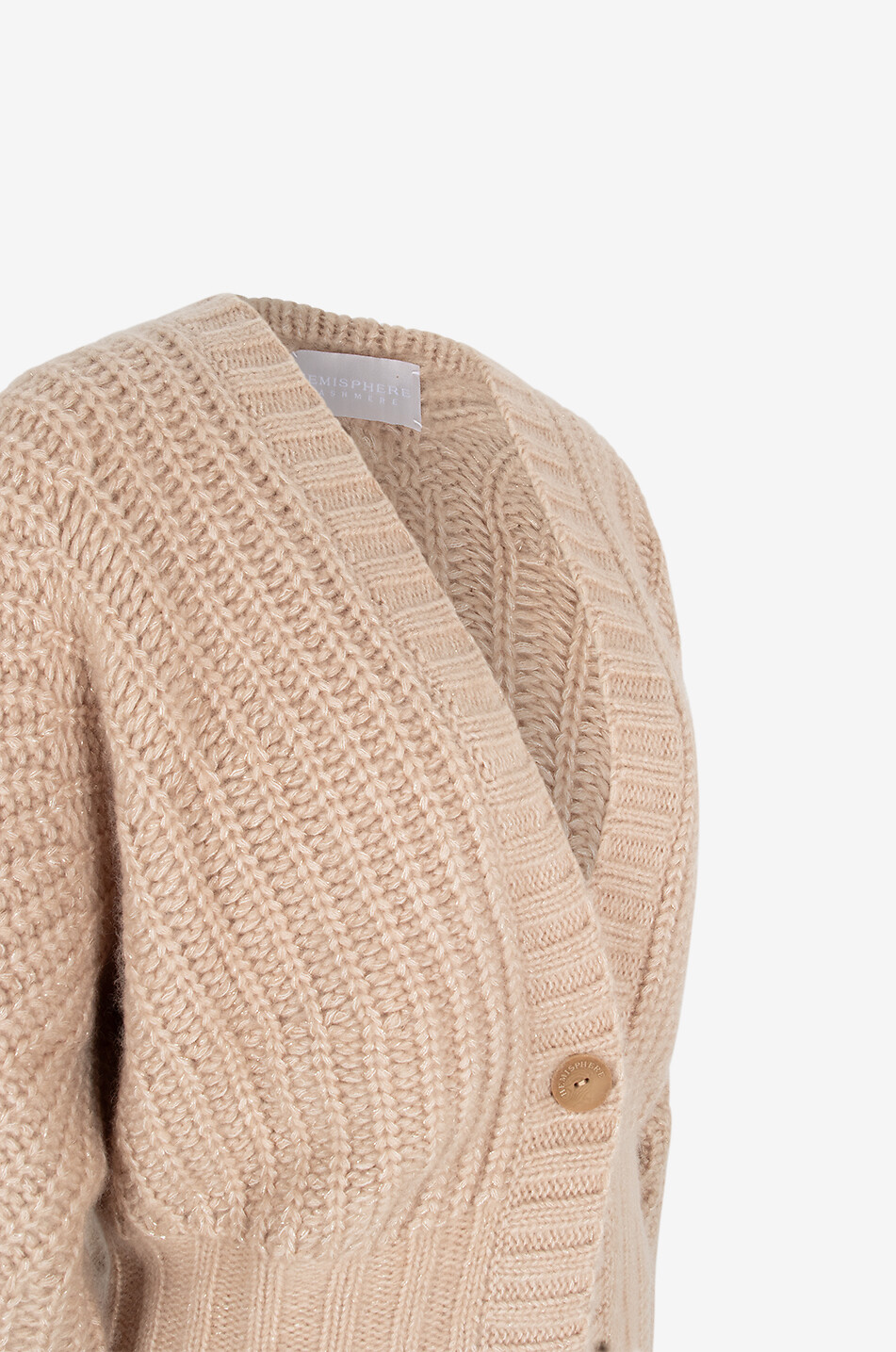HEMISPHERE Cardigan aus Kaschmir und Baumwolle Damen KAMELFARBEN 3