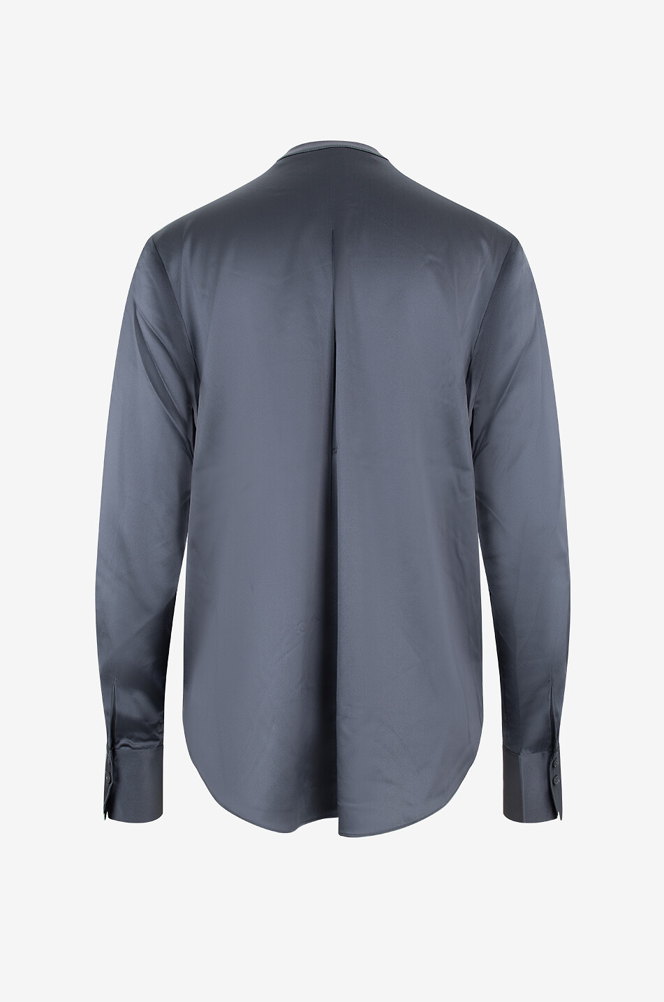 Einfarbige langärmelige Bluse aus Seidensatin