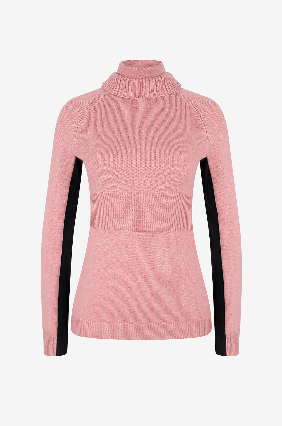 MONCLER GRENOBLE Materialmix-Pullover mit Rollkragen Après-Ski Damen MITTELROSA 1