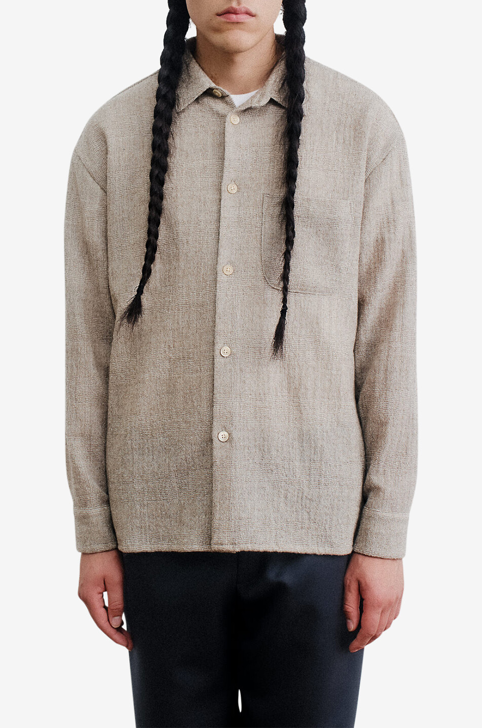 Gusto checked wool gauze shirt