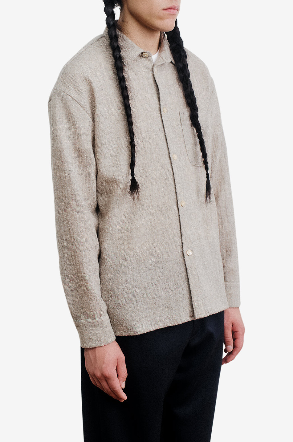 Gusto checked wool gauze shirt