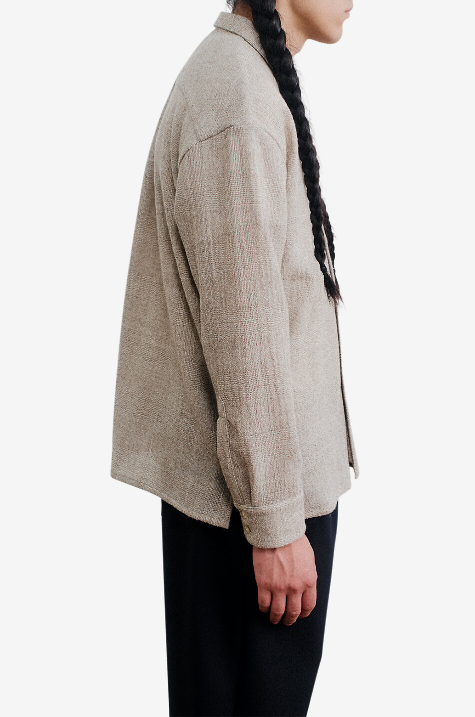 Gusto checked wool gauze shirt