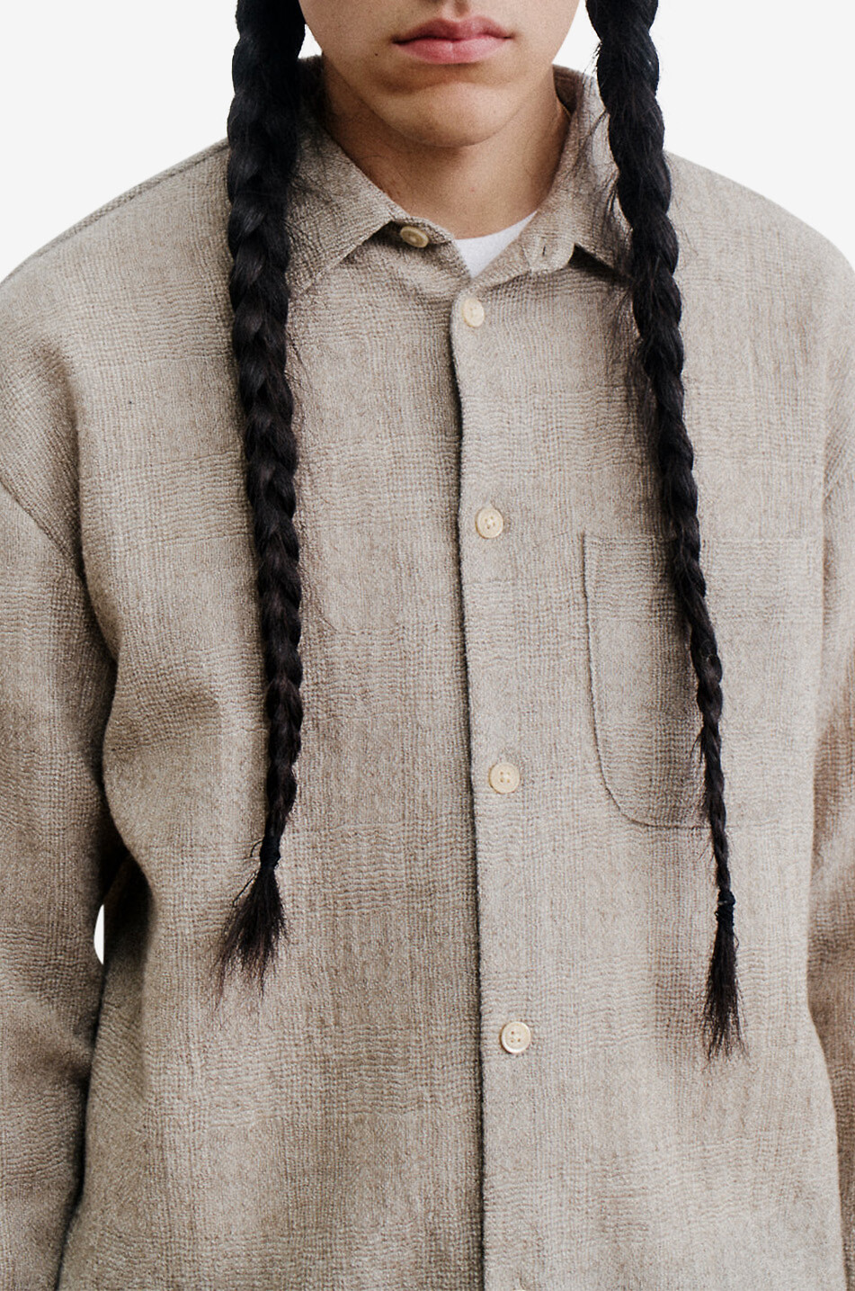 Gusto checked wool gauze shirt