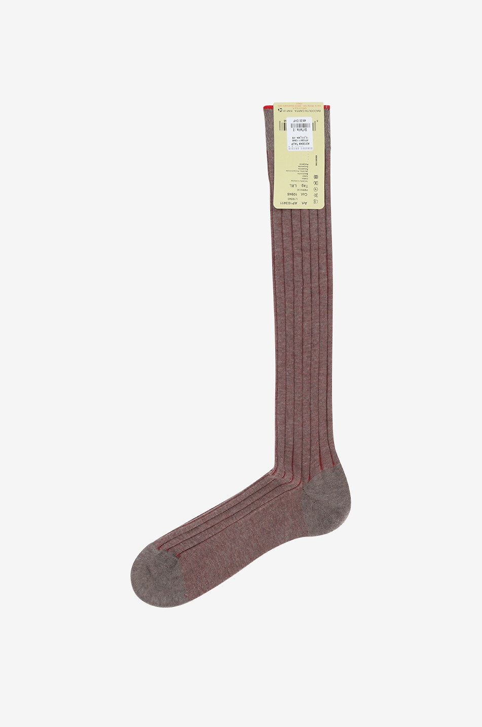 GALLO Chaussettes hautes côtelées en coton Homme MARRON 1