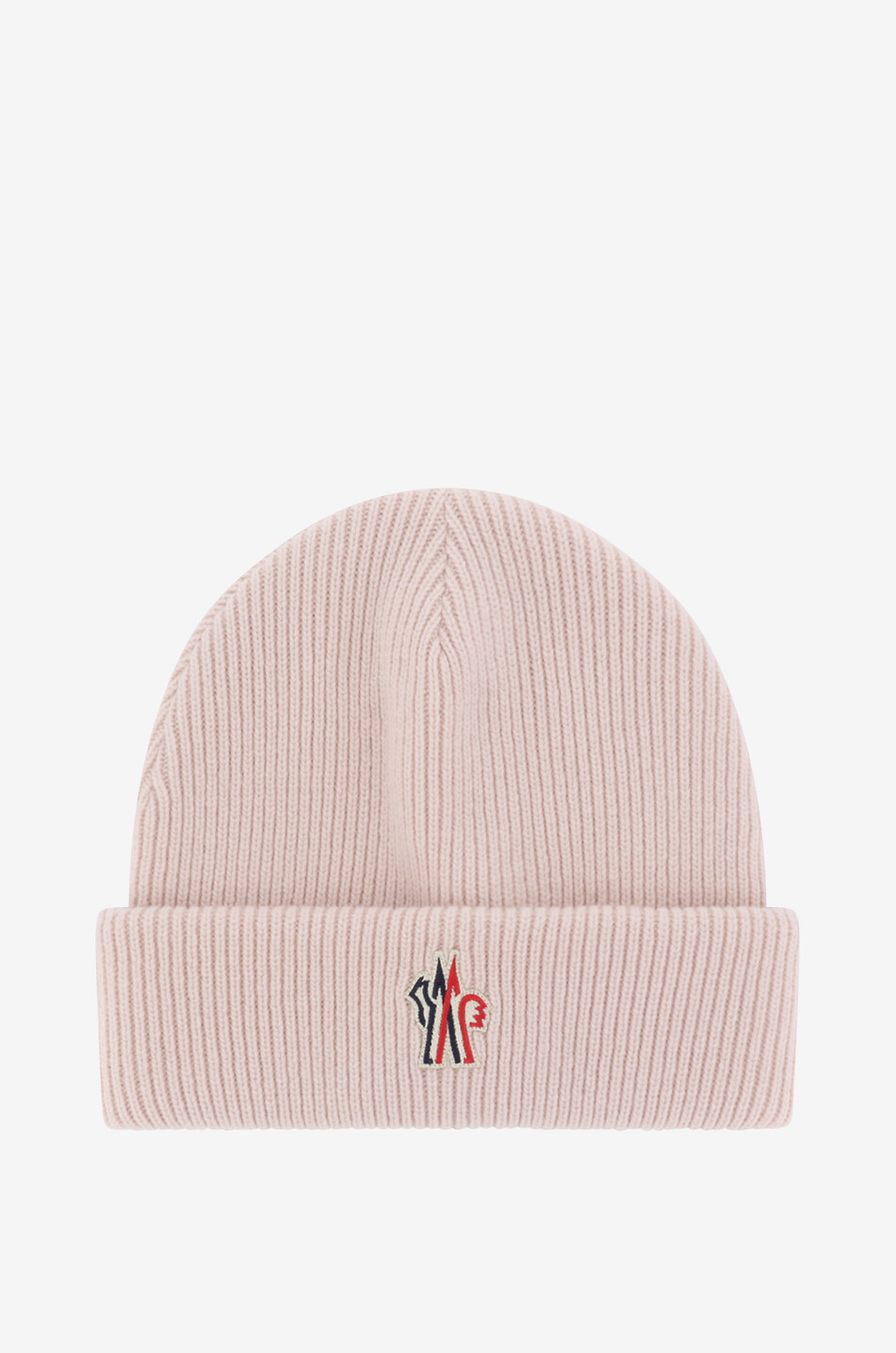 Bonnet côtelé double en laine à patch logo