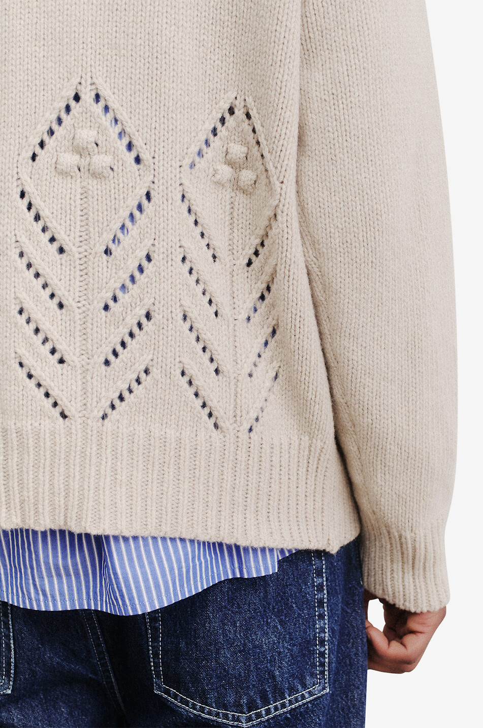 Pullover mit Lochmuster Severino