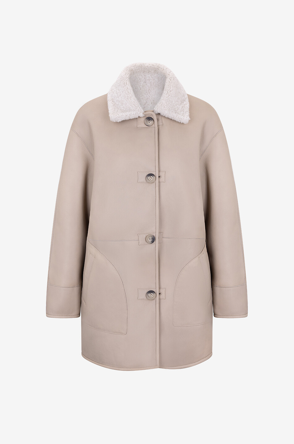 ARMA Wende-Schafsfellmantel Elina Damen Hellbeige 4