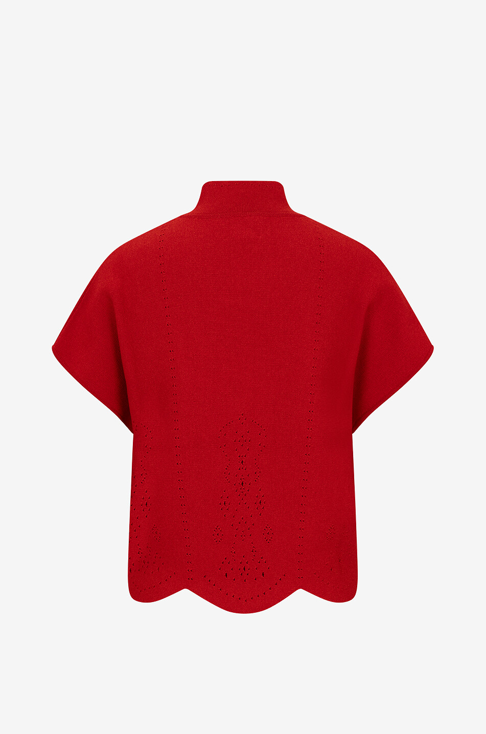 Lochtstrickpullover mit kurzen Ärmeln Biscuit