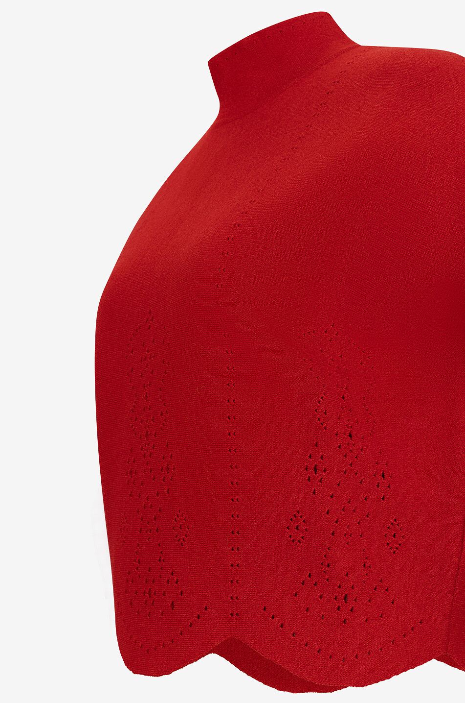 Lochtstrickpullover mit kurzen Ärmeln Biscuit