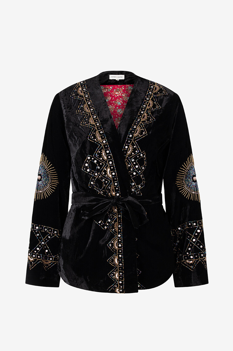 Bestickte Samt-Kimonojacke Illuminati