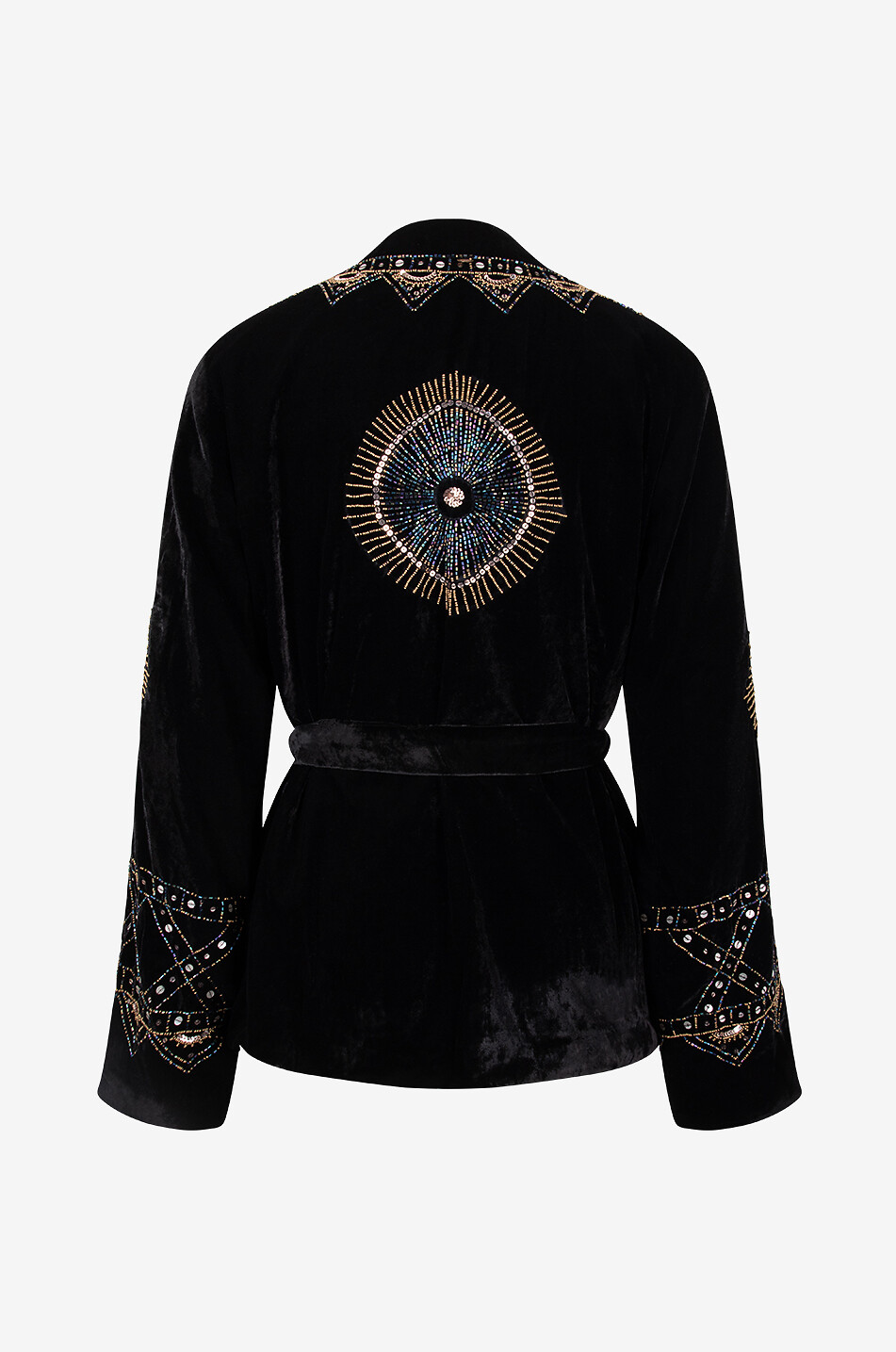 ANTIK BATIK Veste kimono en velorus brodé Illuminati Femme NOIR 2