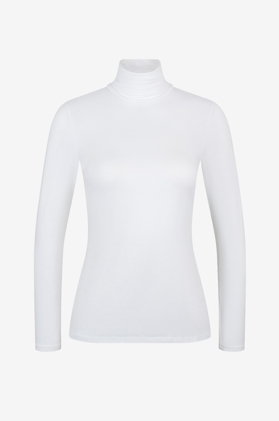 BONGÉNIE Rollkragen-T-Shirt mit langen Ärmeln Damen WEISS 1