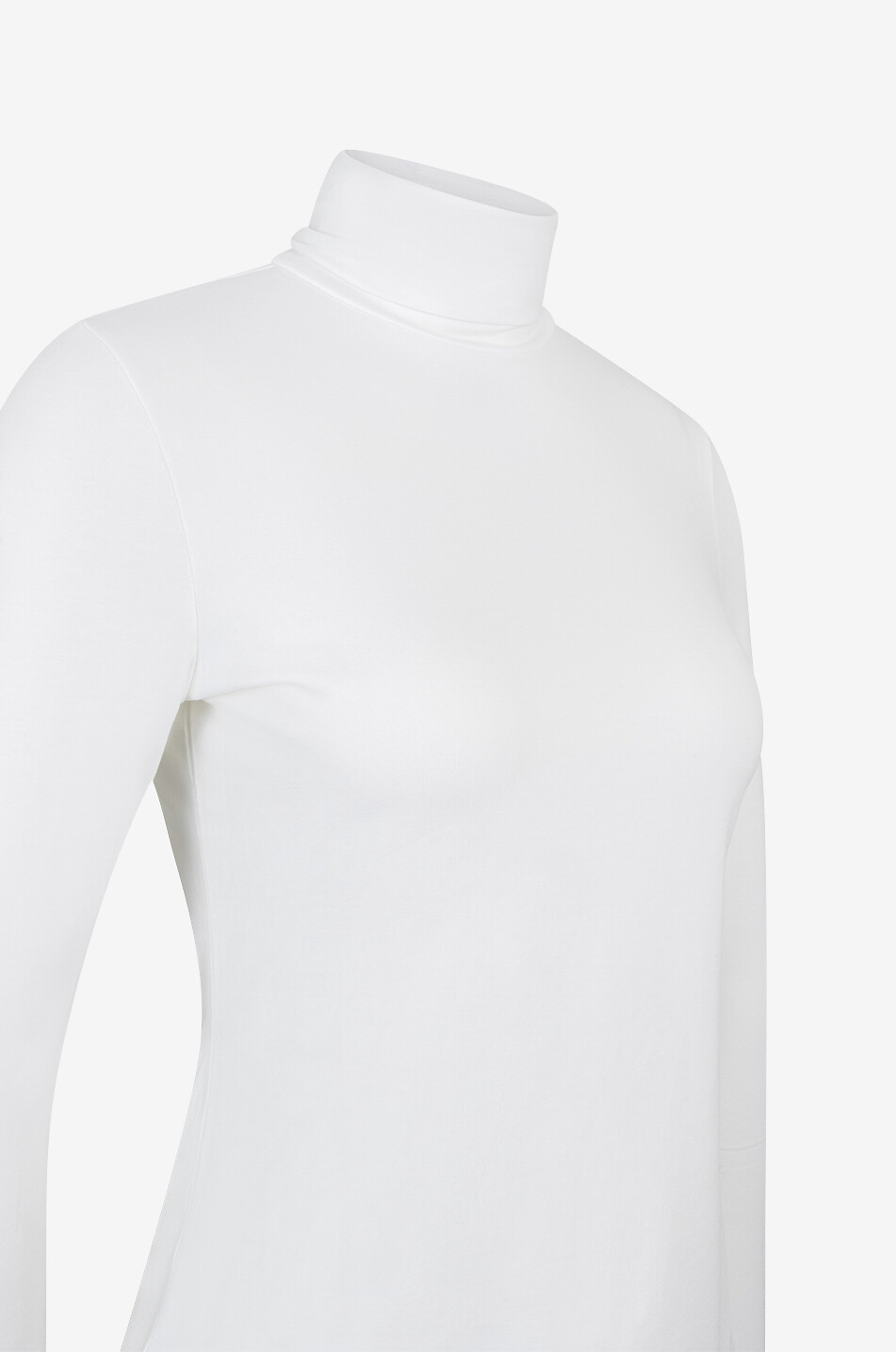 BONGÉNIE Rollkragen-T-Shirt mit langen Ärmeln Damen WEISS 3