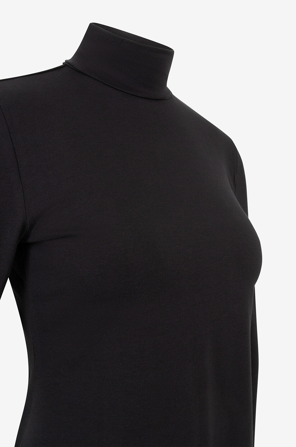 BONGÉNIE Rollkragen-T-Shirt mit langen Ärmeln Damen SCHWARZ 3