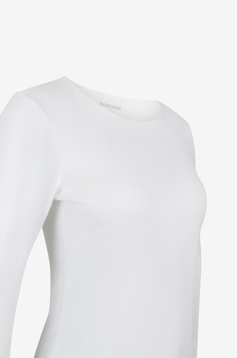 BONGENIE Round-neck long-sleeved T-shirt Women WHITE 3