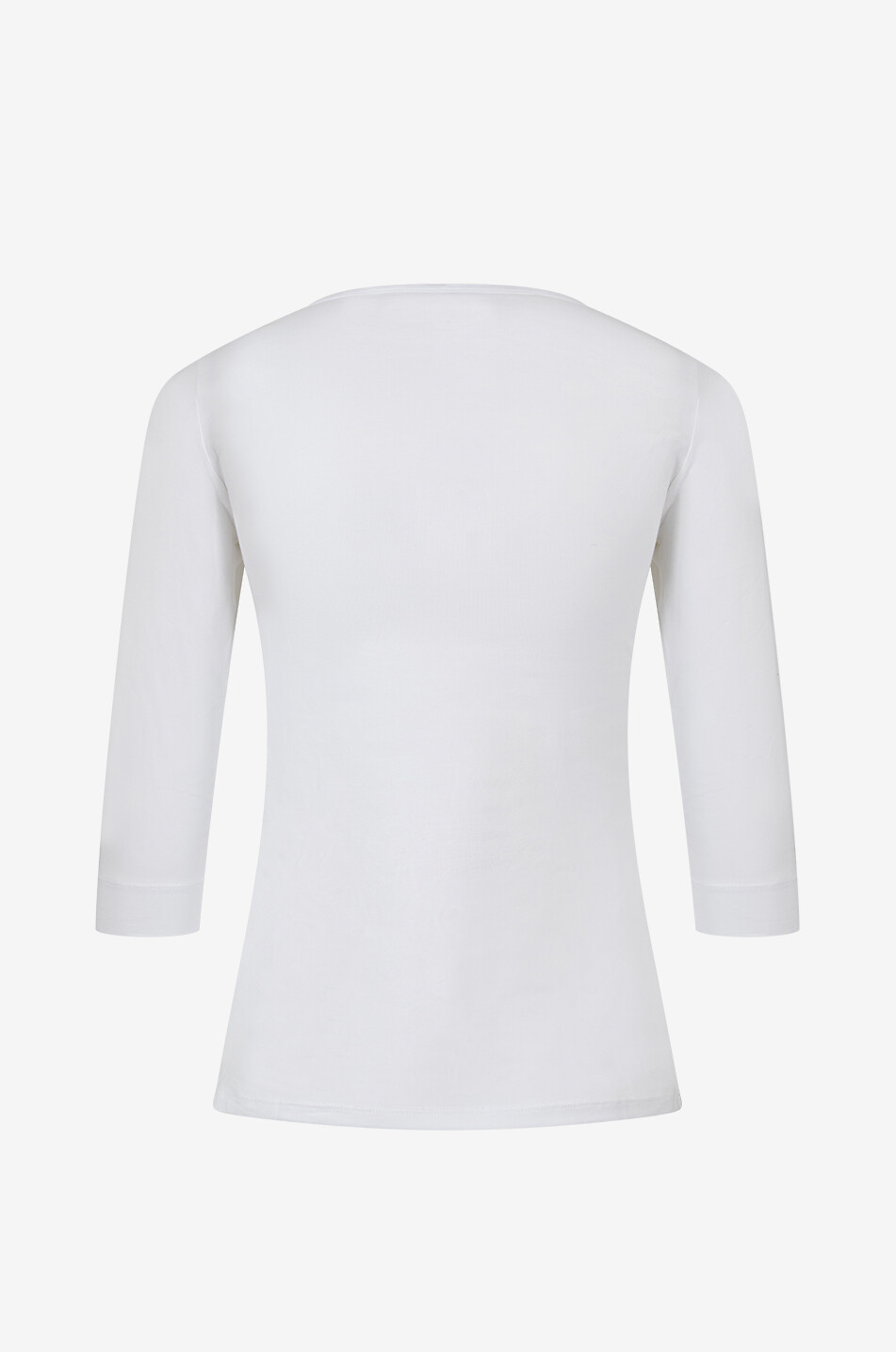 BONGENIE T-Shirt mit U-Boot-Ausschnitt und Dreiviertel-Ärmeln Damen WEISS 2