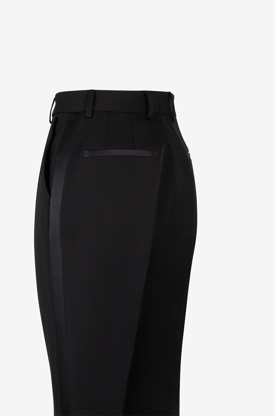 DOLCE & GABBANA Smokinghose mit hoher Taille aus Wolle und Seide Damen SCHWARZ 3