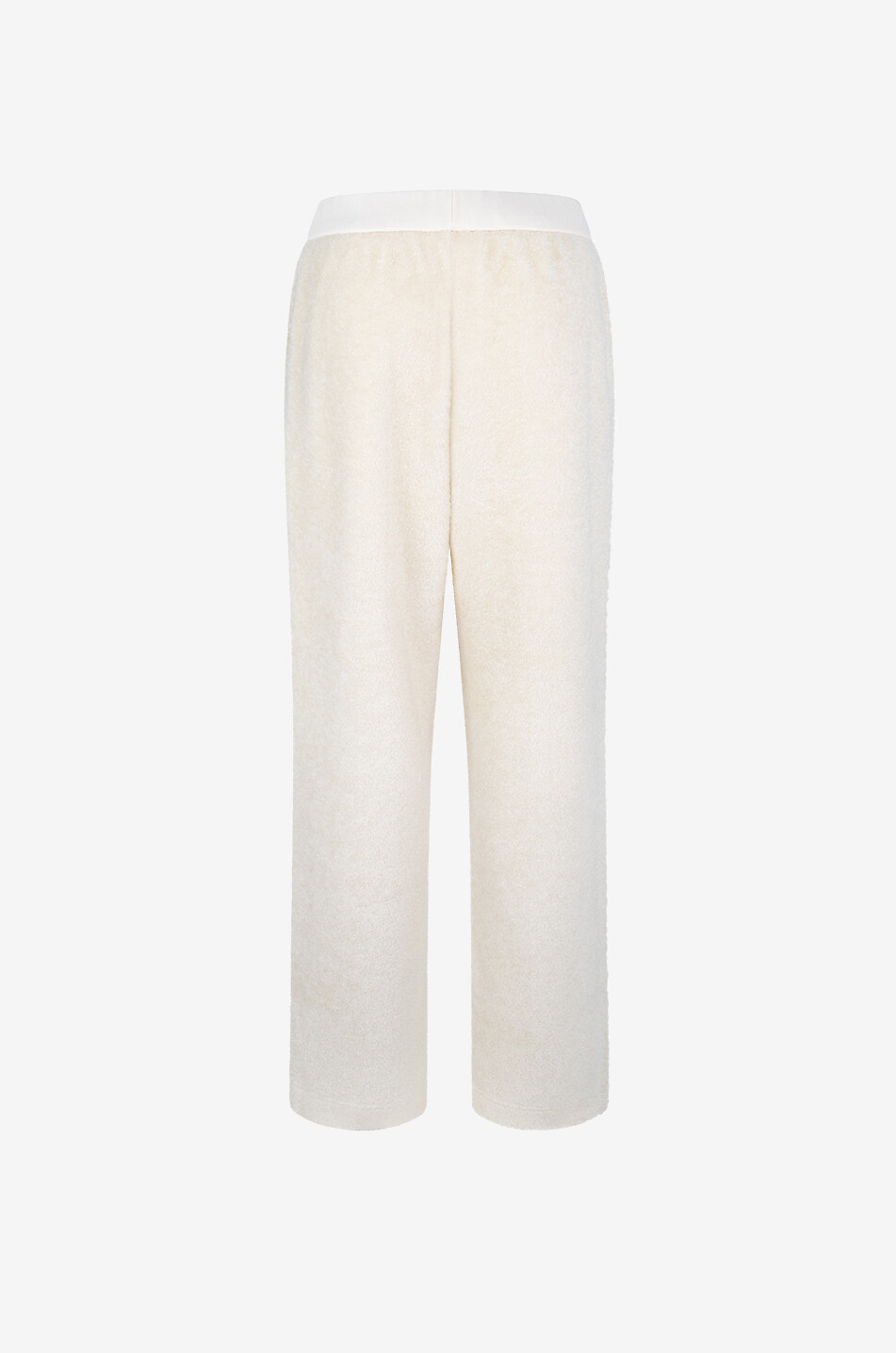 MONCLER Pantalon de jogging large en polaire bouclette Femme BLANC CASSE 2