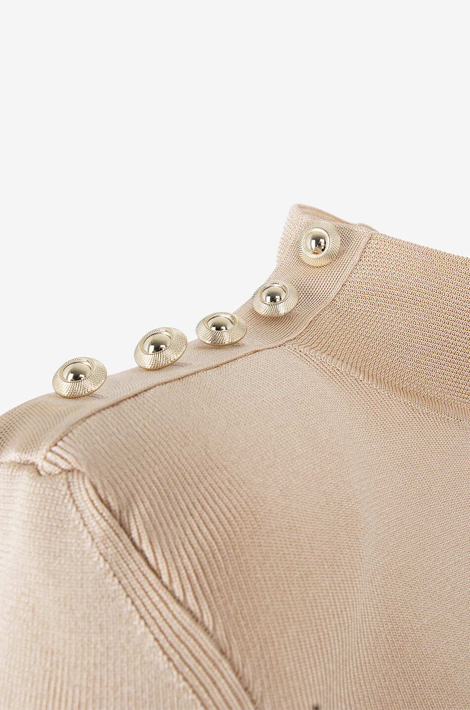 TOM FORD Pull chaussette à col montant et boutons Femme Beige clair 3