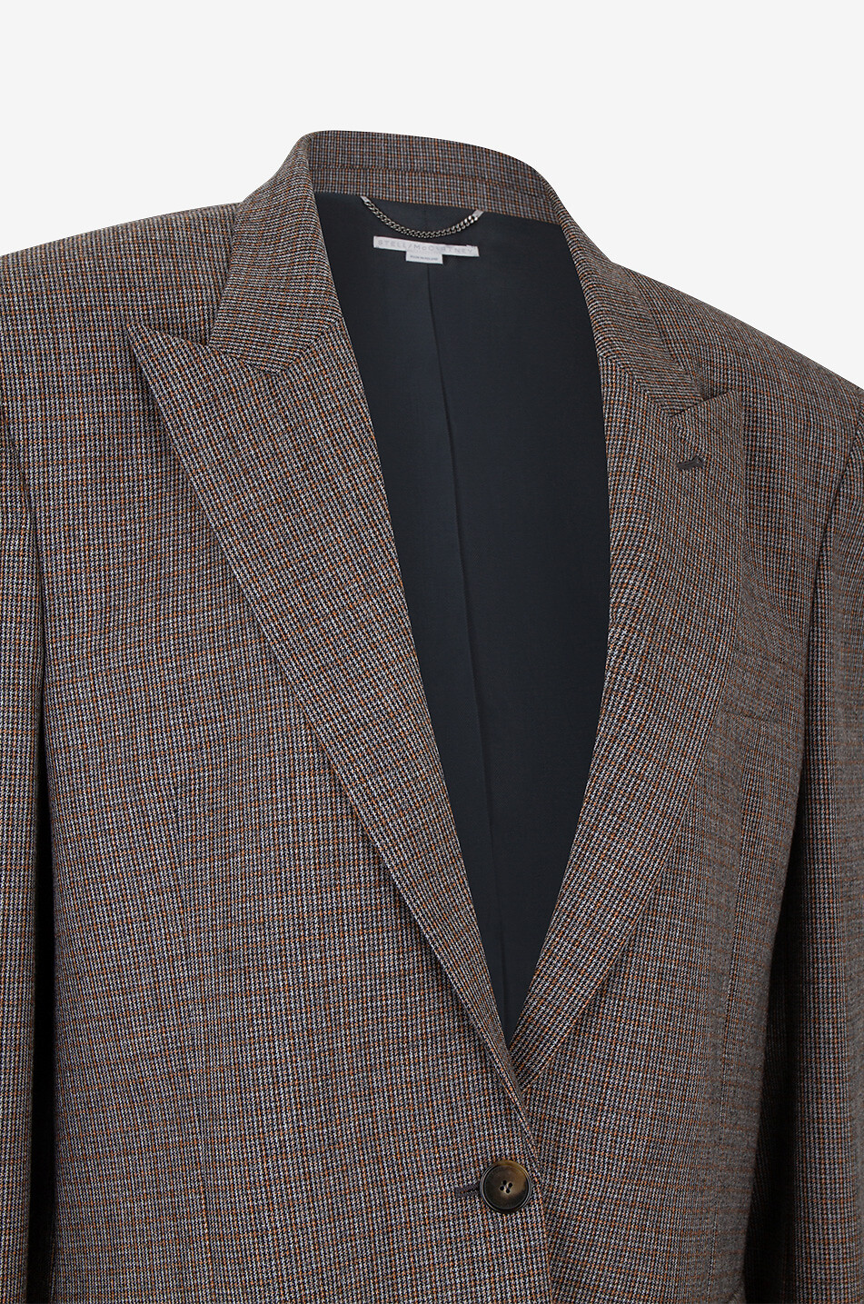 STELLA McCARTNEY Blazer oversize pied-de-poule à boutonnage simple Femme GRIS 3