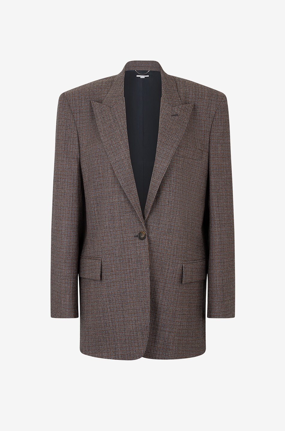 Blazer oversize pied-de-poule à boutonnage simple