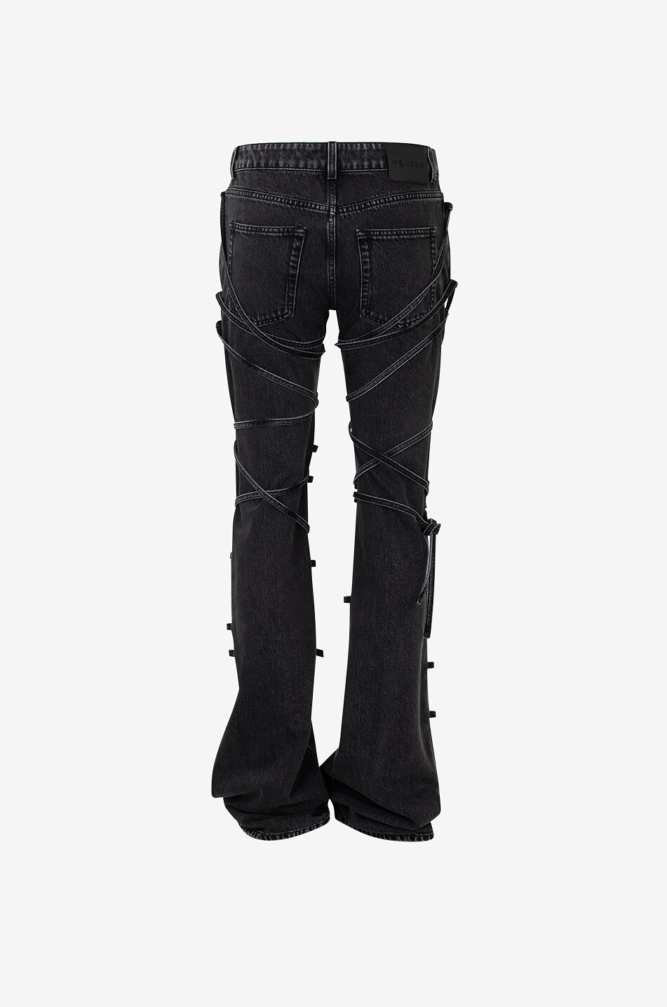 ALEXANDER McQUEEN Slim-Fit-Jeans mit gekreuzten Schnürungen Damen SCHWARZ 2