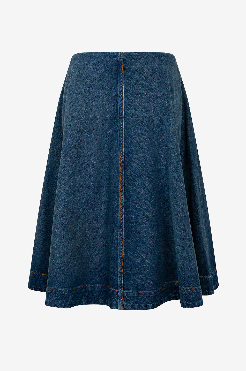 Jupe midi évasée en denim délavé Renta
