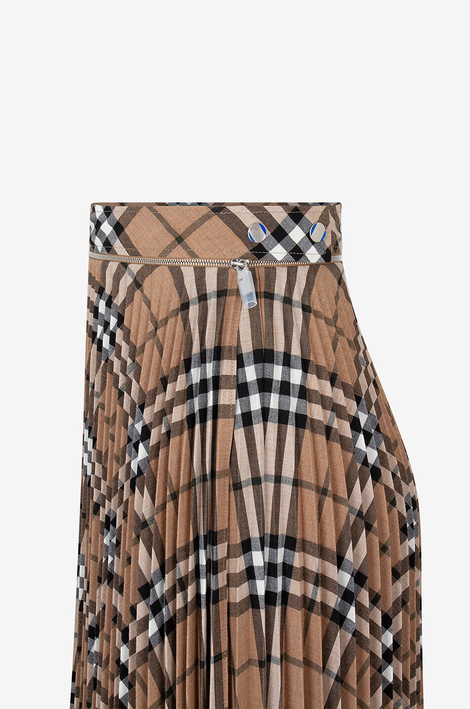 Linden Check pleated wool blend skirt