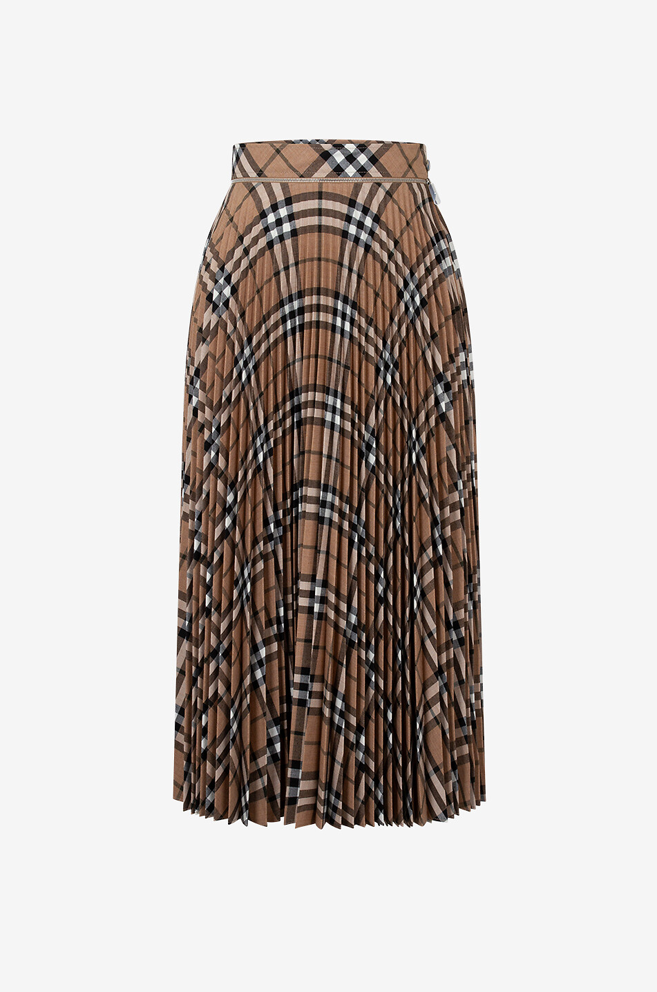 Linden Check pleated wool blend skirt