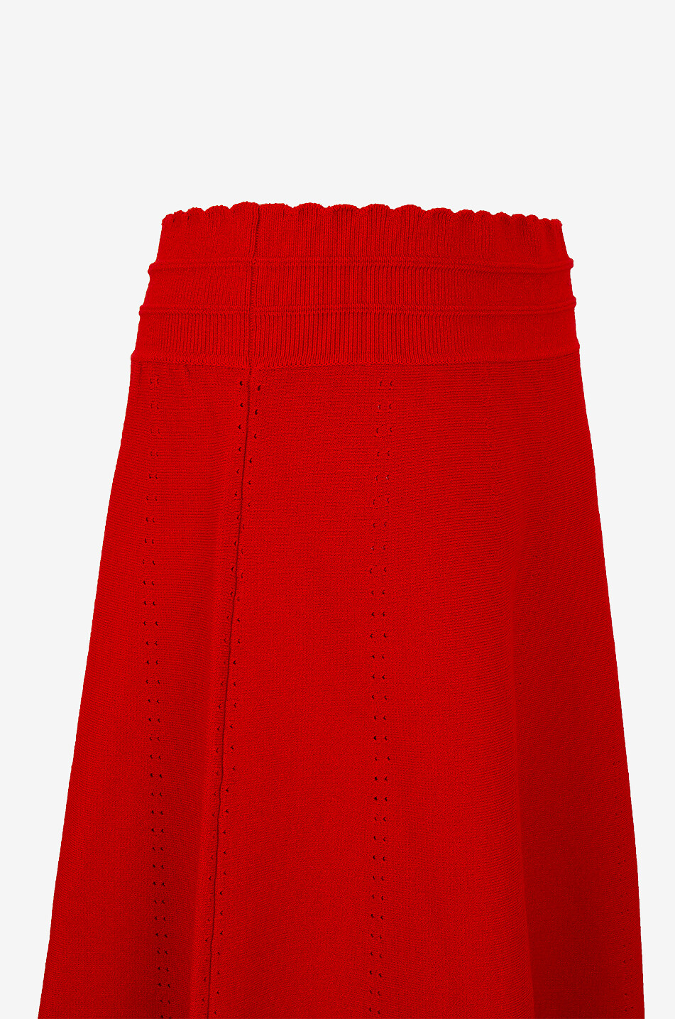 Lochstrick-Midirock aus Wollgemisch Biscotte