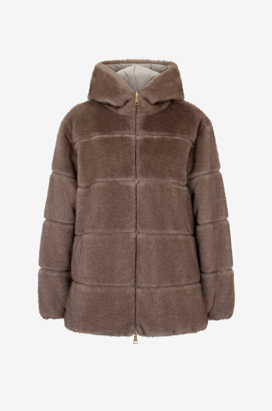 Parka réversible en gabardine et fourrure synthétique Brissac